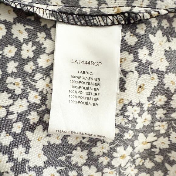 MOLLY BRACKEN | Black White Ditzy Mini Print Floral Dress High Low Hem | Size XL - Picture 12 of 12